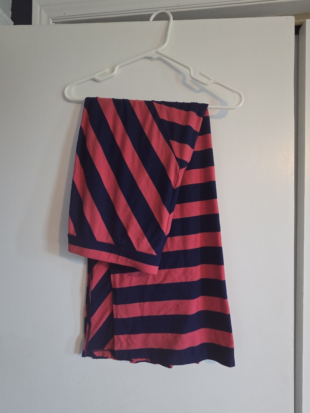 Jessica Simpson Pink and Navy Horizontal Stripe Maxi Skirt